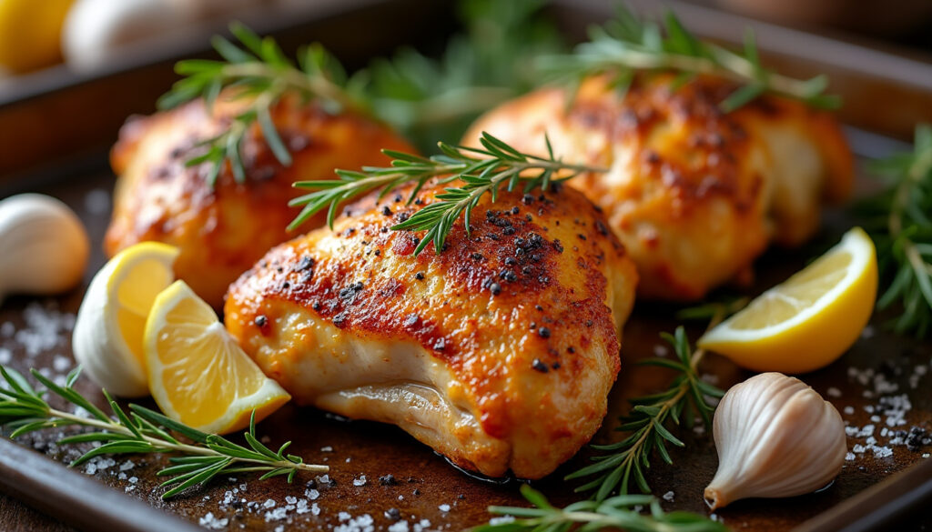 découvrez nos astuces pour réussir une cuisse de poulet au four avec une peau croustillante et une saveur irrésistible. recettes simples et conseils de cuisson pour un plat gourmand.