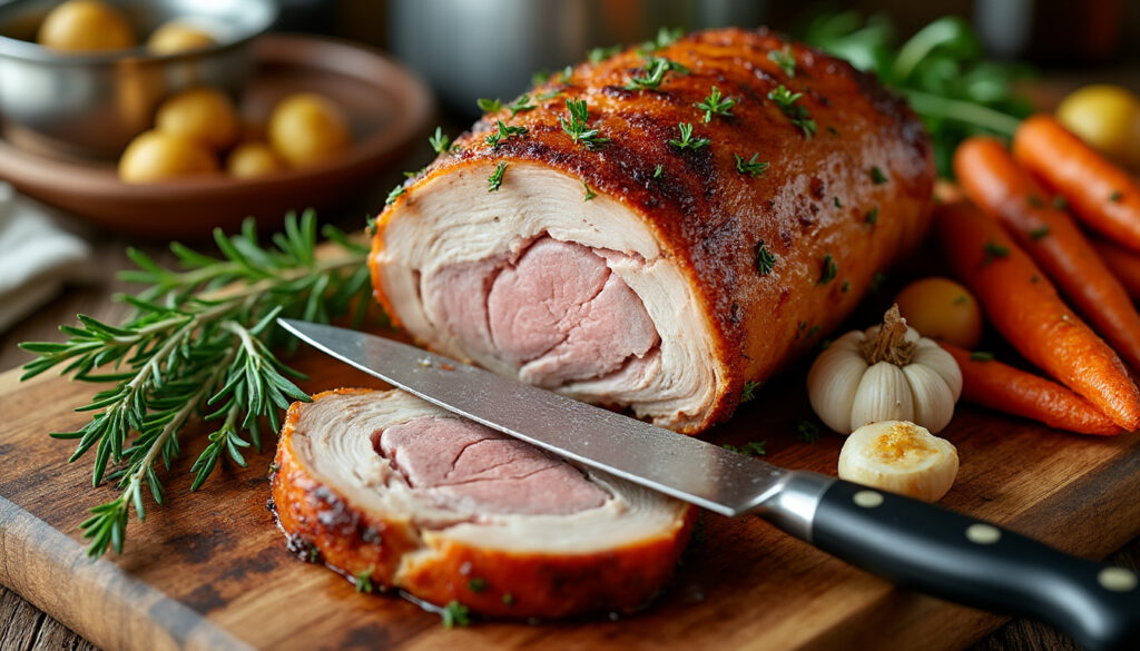 découvrez nos astuces incontournables pour cuisiner un rôti de porc au four tendre et savoureux, et régalez toute la famille avec une viande parfaitement cuite.