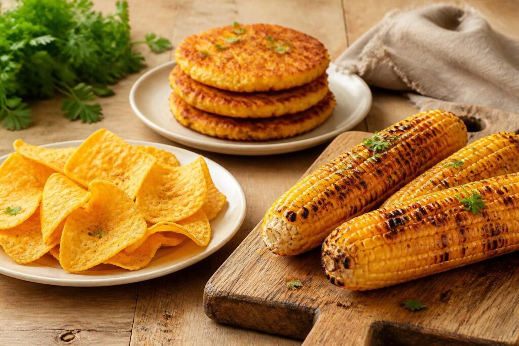 découvrez nos recettes savoureuses au four pour le maïs : chips croustillantes, galettes dorées et épis grillés, parfaits pour vos repas et apéritifs.