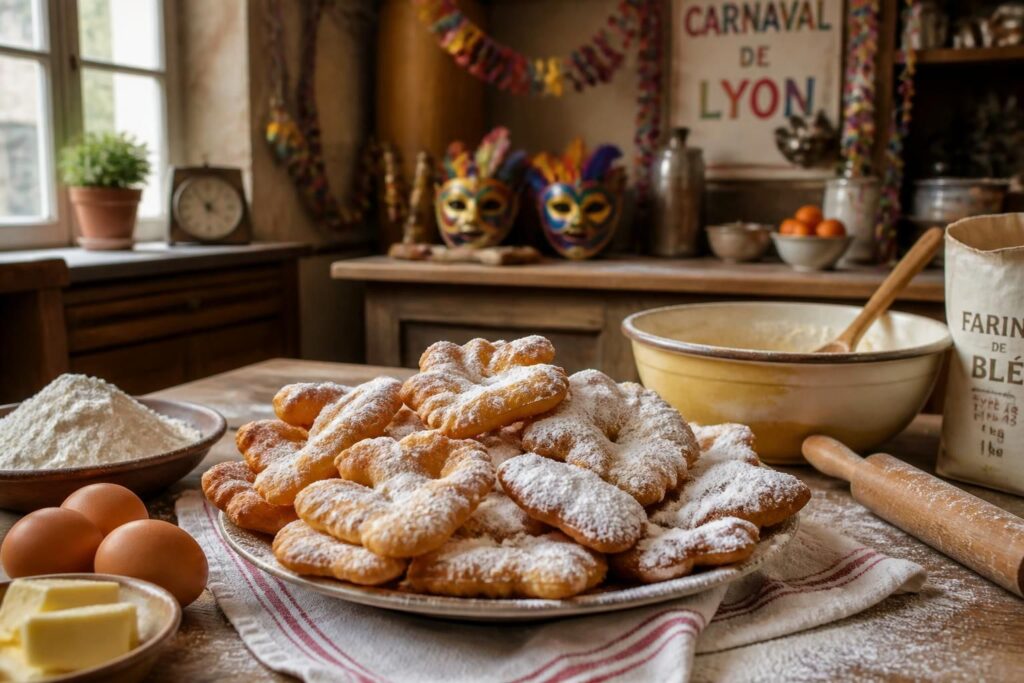 découvrez la véritable recette des bugnes lyonnaises pour préparer un carnaval réussi et savoureux. suivez nos étapes simples pour des bugnes croustillantes et délicieuses.