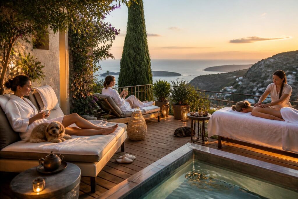 découvrez le spa eze en france, un havre de détente avec terrasse agréable où vos animaux sont les bienvenus pour un séjour relaxant.